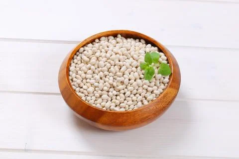 Raw white beans Stock Photos