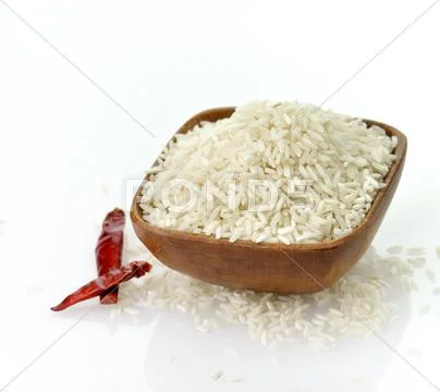 Raw white rice Stock Photos