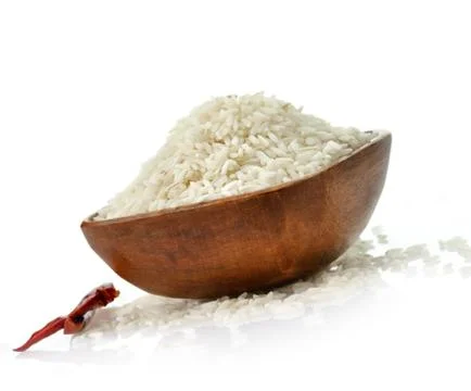 Raw white rice Stock Photos