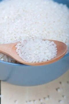 Raw white rice Stock Photos