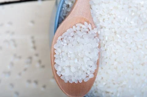 Raw white rice Stock Photos