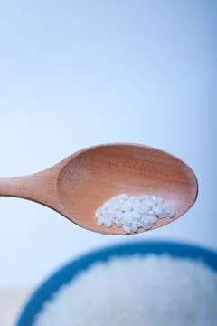Raw white rice Stock Photos