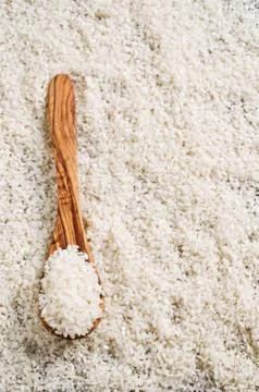 Raw white rice. Stock Photos