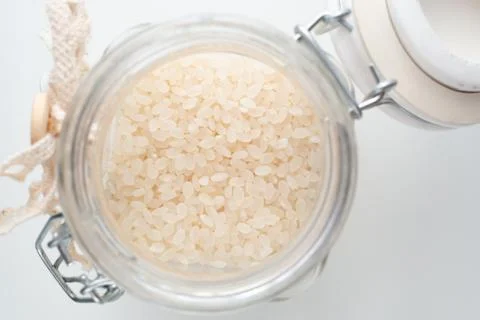 Raw white rice Stock Photos