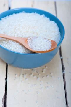Raw white rice Stock Photos