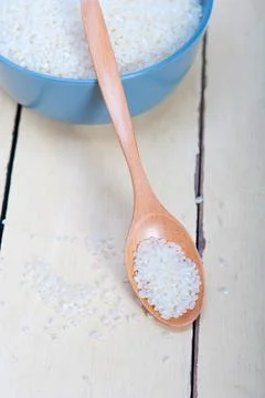 Raw white rice Stock Photos
