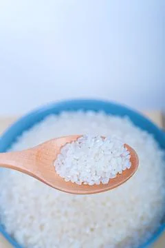 Raw white rice Stock Photos