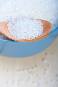 Raw white rice Stock Photos