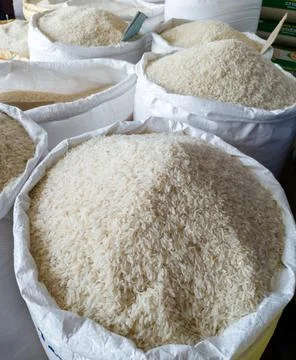 Raw white rice  Stockfoto's