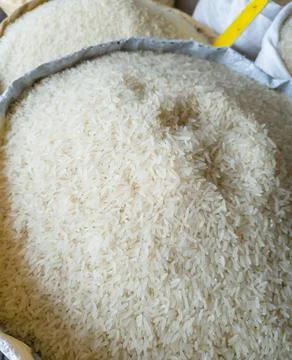 Raw white rice  스톡 사진