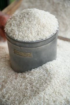 Raw white rice Stock Photos