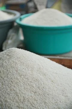 Raw white rice Stock Photos