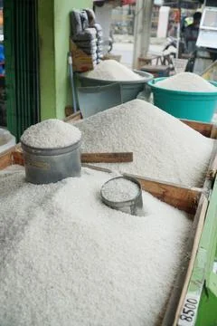 Raw white rice Stock Photos