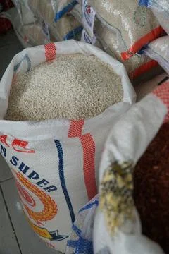 Raw white rice Stock Photos