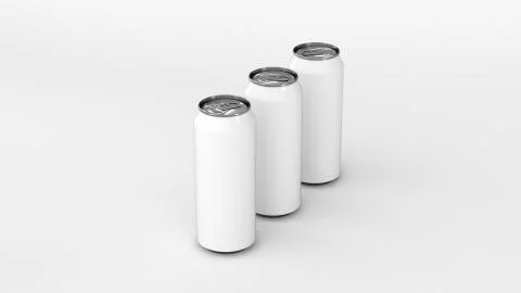 Raw of white soda cans Stock Illustration