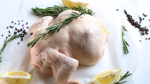 Raw whole chicken Stock Footage 106107188