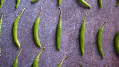 Raw whole fresh green chilli Stock Footage 152519662