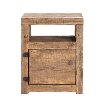 Raw wooden bedside table Stock Photos