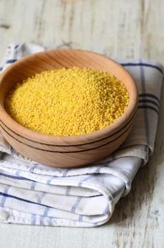 Raw yellow millet Stock Photos