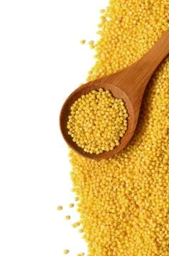 Raw yellow millet Stock Photos