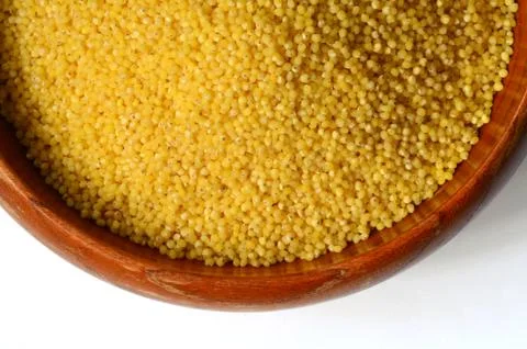 Raw yellow millet Stock Photos