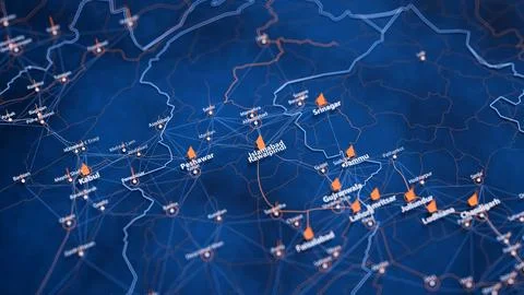 Rawalpindi map big data visualization. Futuristic map infographic of city in 库存插图