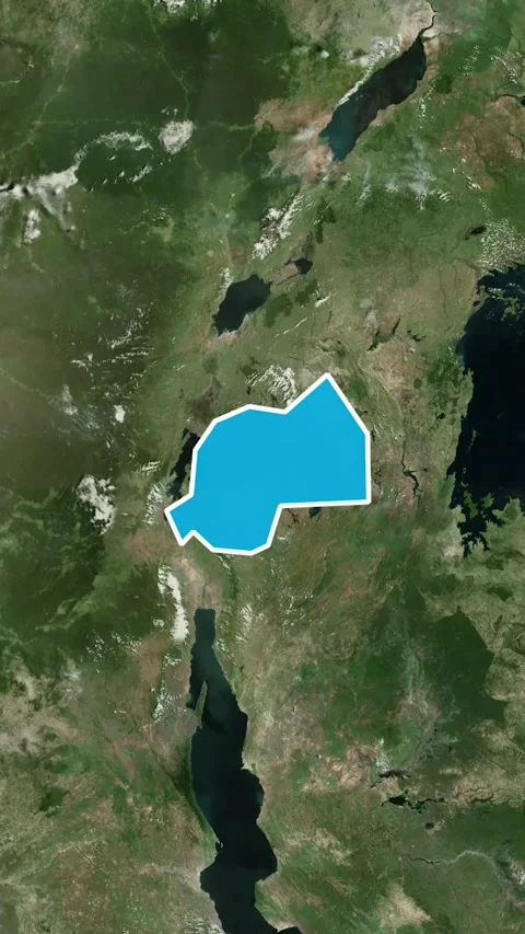 Rawanda National Border Vertical Map Topography Animation 4K 스톡 동영상 329917979