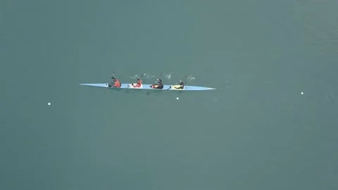 Rawing in the lake 04 Stock Footage 220787638