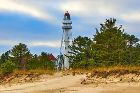 Rawley Point Lighthouse Stock Photos