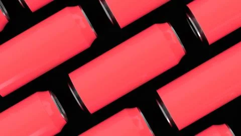 Raws of red soda cans Stock Illustration
