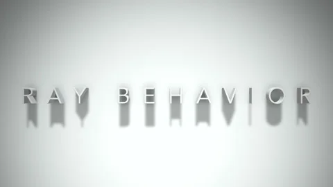 Ray behavior 3D title animation white text on a white background Stock Footage 298900253