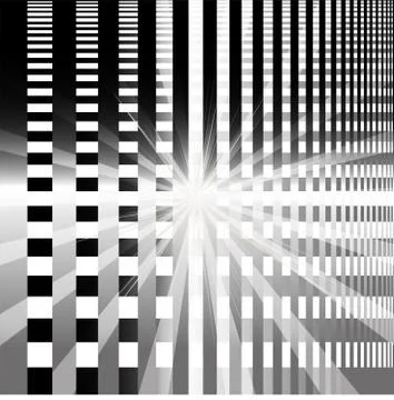 Ray checkerboard theme black and white background  Illustrazione stock