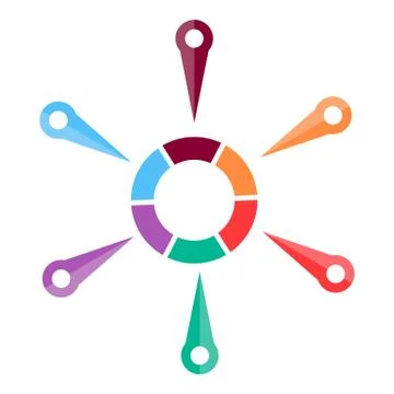 Ray diagram icon, flat style Stock Illustration