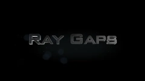 Ray Gaps title 3D metal text on black alpha channel background Video stock 301265211