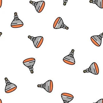 Ray glow light bulb vector seamless pattern Stock Illustration
