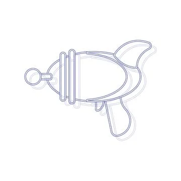 Ray gun outline art. Vector Stock Illustration