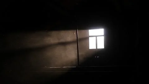 A ray of light in the attic window Stock Footage 161181995