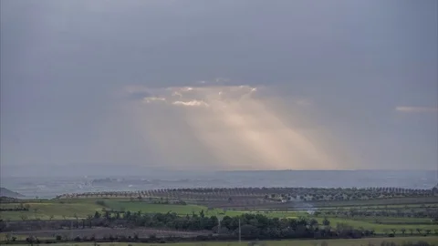 Ray of light in clouds Stock Footage 123985845