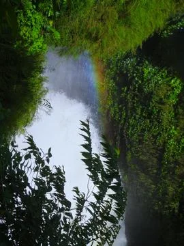 The Ray of light that looks like rainbow in Devi waterfall Foto stock
