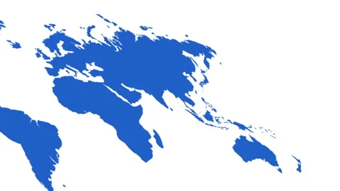 Ray of Light on the World Map of Fade-In Perspective Stock Footage 332457454