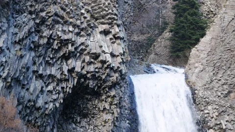 The Ray pic waterfall in Ardeche Stock Footage 196632952