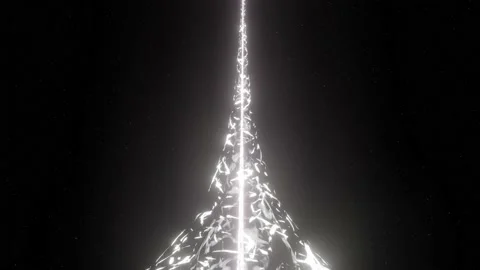 Ray of plasma laser beam light space 3D rendering Stock Footage 144118496