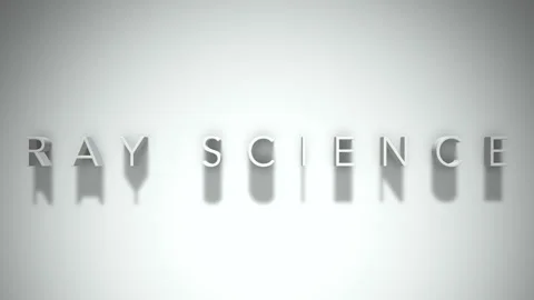 Ray Science 3D title animation with shadows on a white background Video stock 296732256