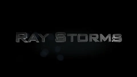Ray Storms title 3D metal text on black alpha channel background 스톡 동영상 301265217