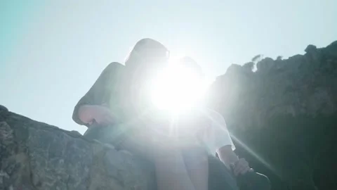 Ray of sun between the couple Stock Footage 133007391
