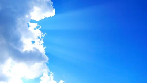 Ray of sunlight through the clouds with blue sky Stock Footage 73363054
