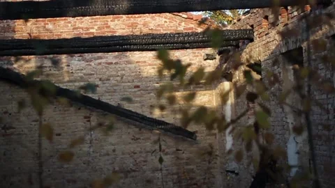 A ray of sunshine next to the building. Old building. Sun in the morning Stock Footage 130739573