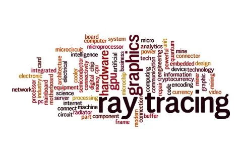 Ray tracing cloud concept Stock Illustration