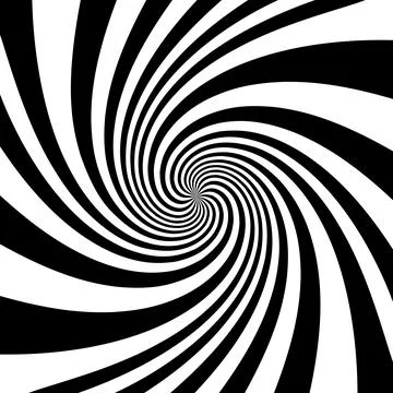 Ray twist light. Black strips isolated on white background. Stock Illustration