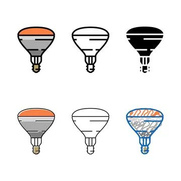 Ray types glow light bulb color icon vector 스톡 일러스트